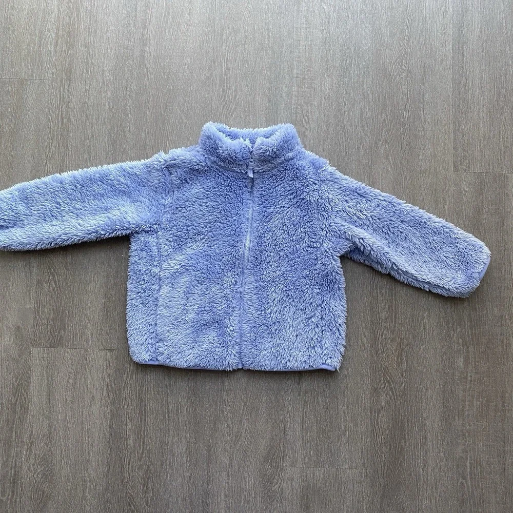 Uniqlo Kids Fluffy Yarn‎ Fleece Full-Zip Jacket Warm Size 3-4 Years 1435